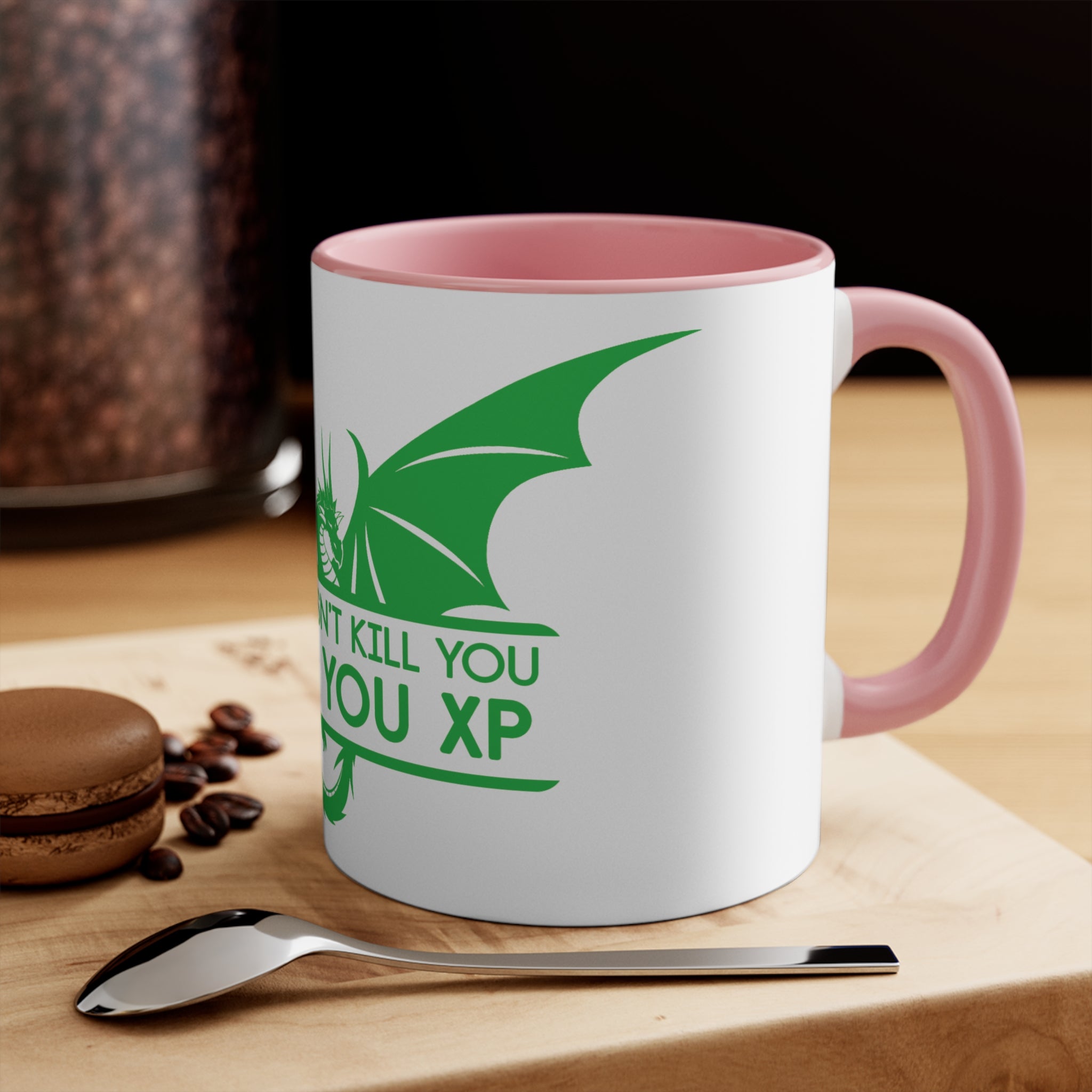 Accent Mug — 'What Doesn’t Kill You Gives You XP' Dragon Gamer Coffee Cup