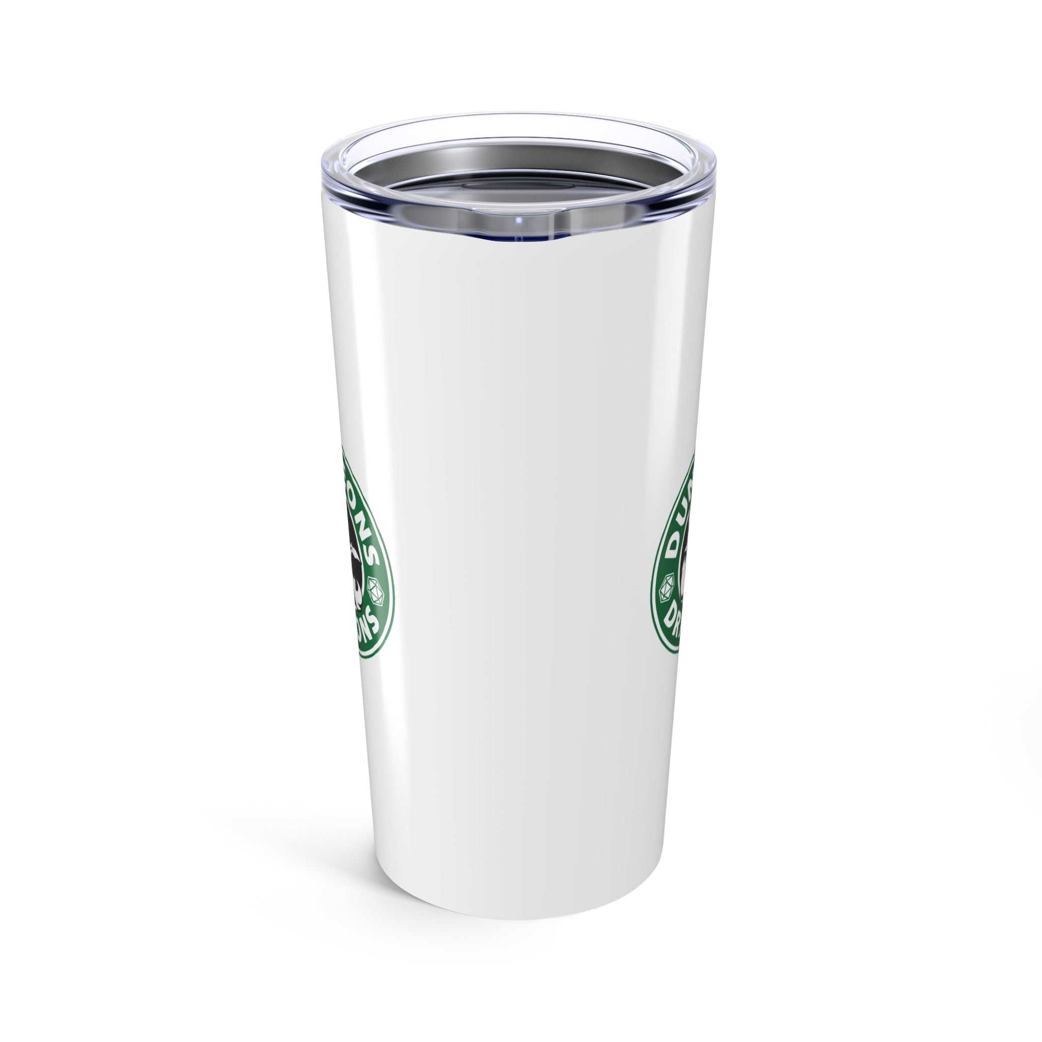 20oz Stainless Tumbler with Green Circular Logo — Insulated Travel Cup
