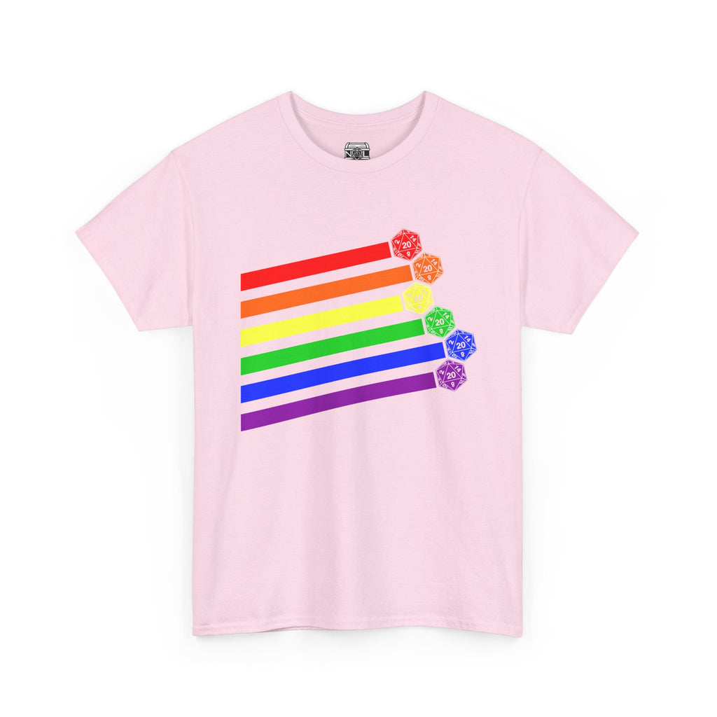 Rainbow D20 RPG Tee — Pride Gaming T‑Shirt