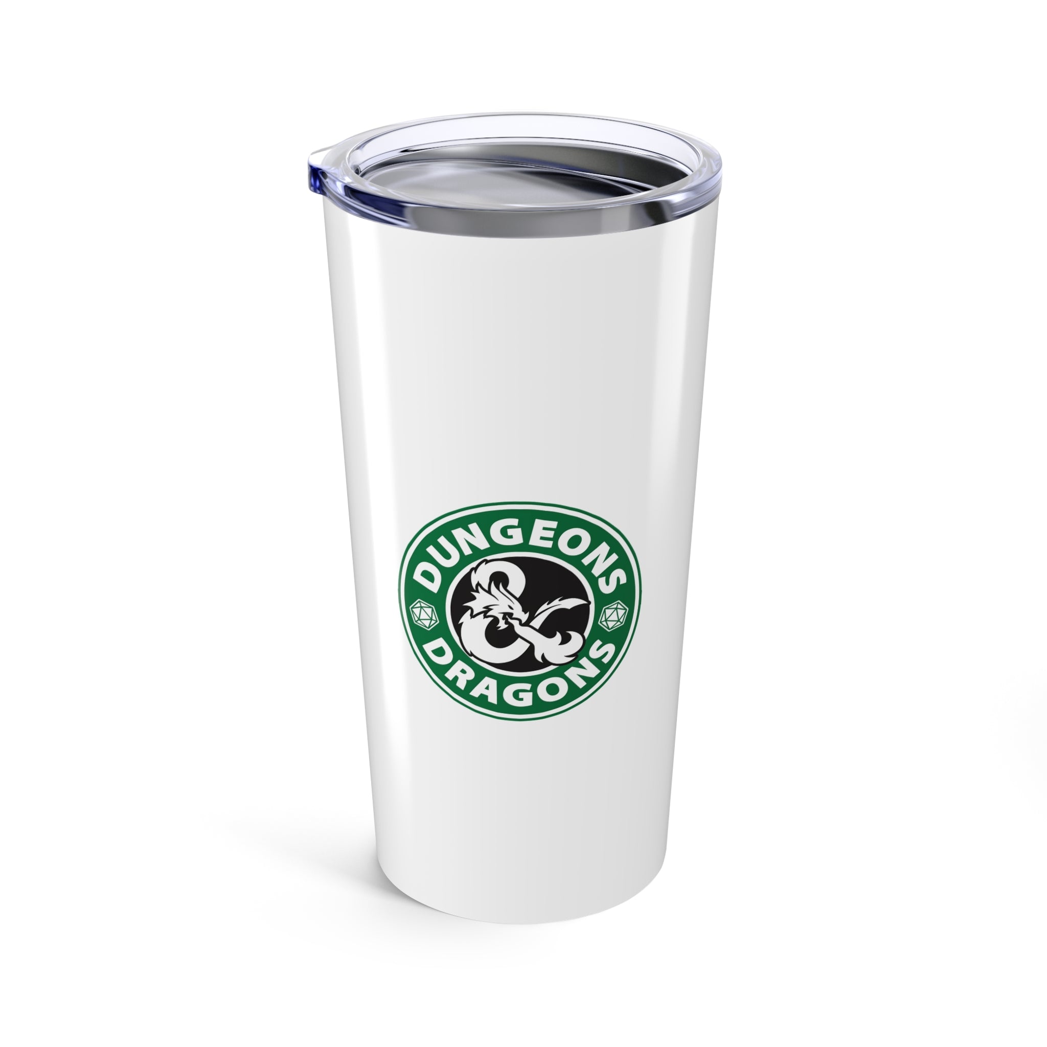 20oz Stainless Tumbler with Green Circular Logo — Insulated Travel Cup