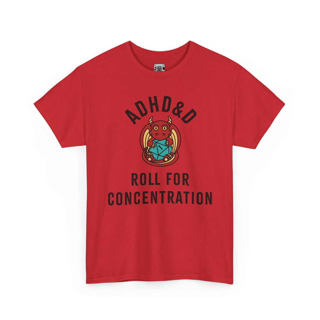 T-Shirt — ADHD&D ‘Roll for Concentration’ Dice Graphic Tee