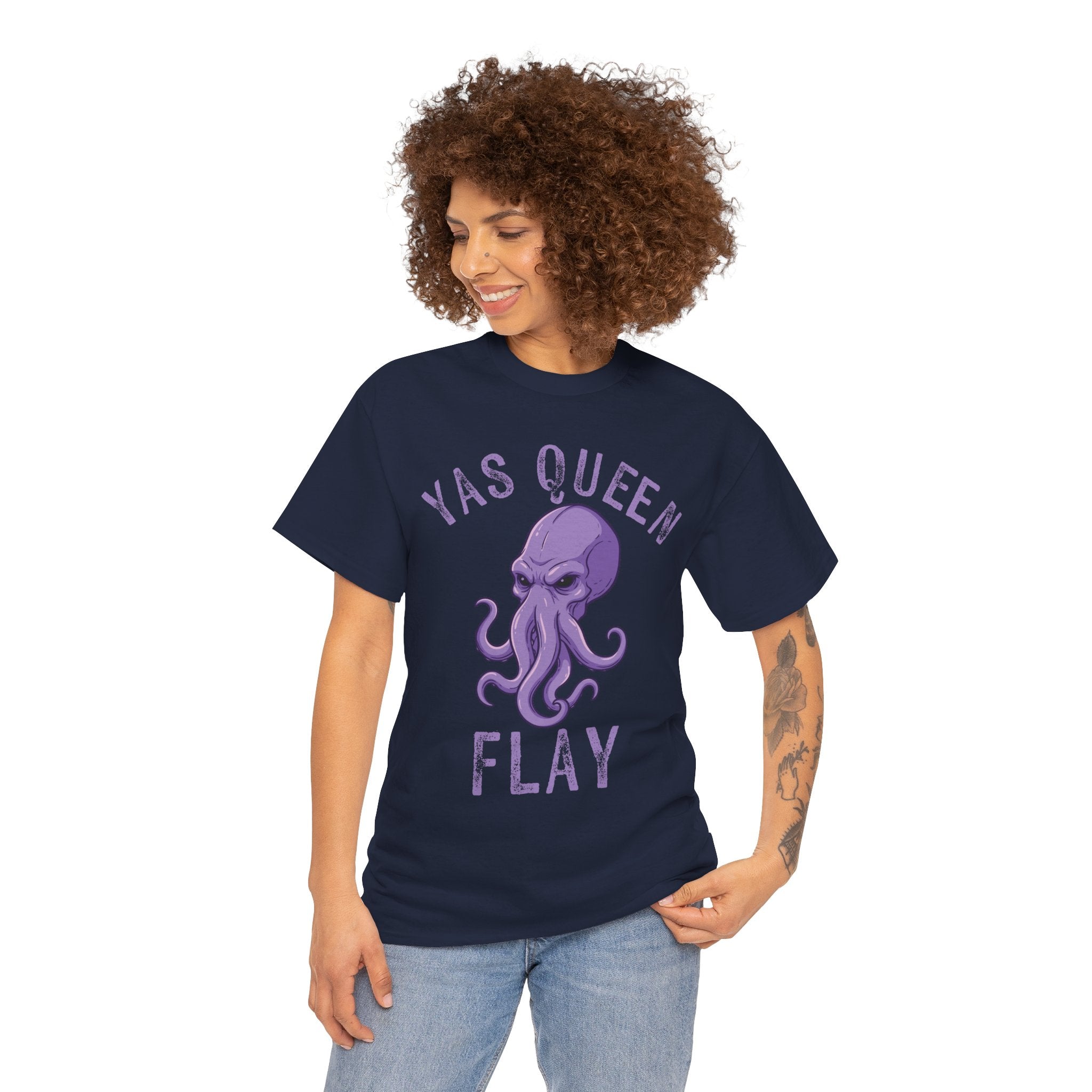 Yas Queen Flay Mindflayer T-Shirt – Funny D&D Dark Humor Tee