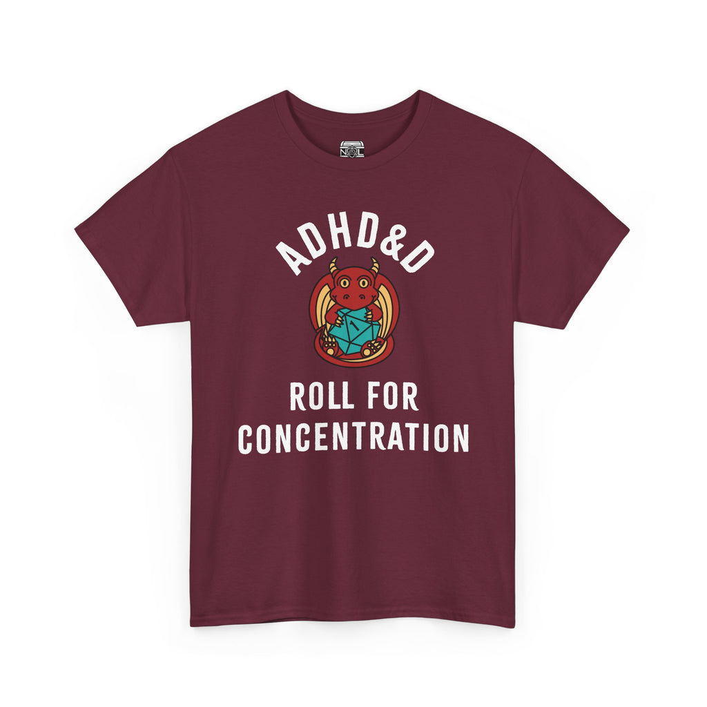 T-Shirt — ADHD&D ‘Roll for Concentration’ Dice Graphic Tee