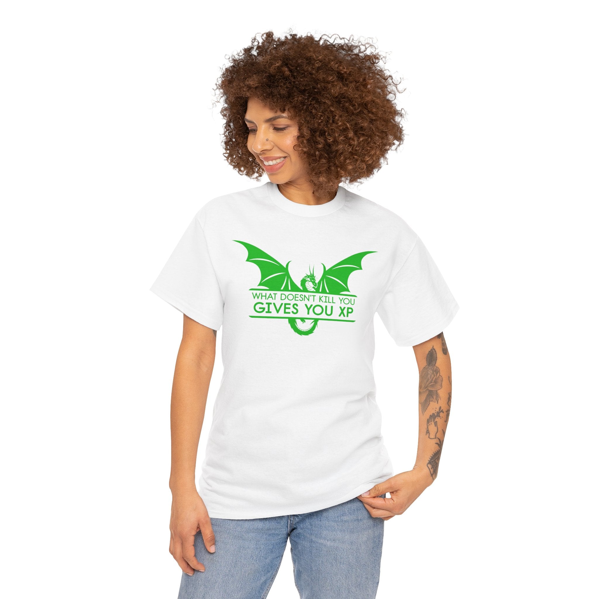 RPG Dragon Tee — "What Doesn’t Kill You Gives You XP" Gamer T-Shirt