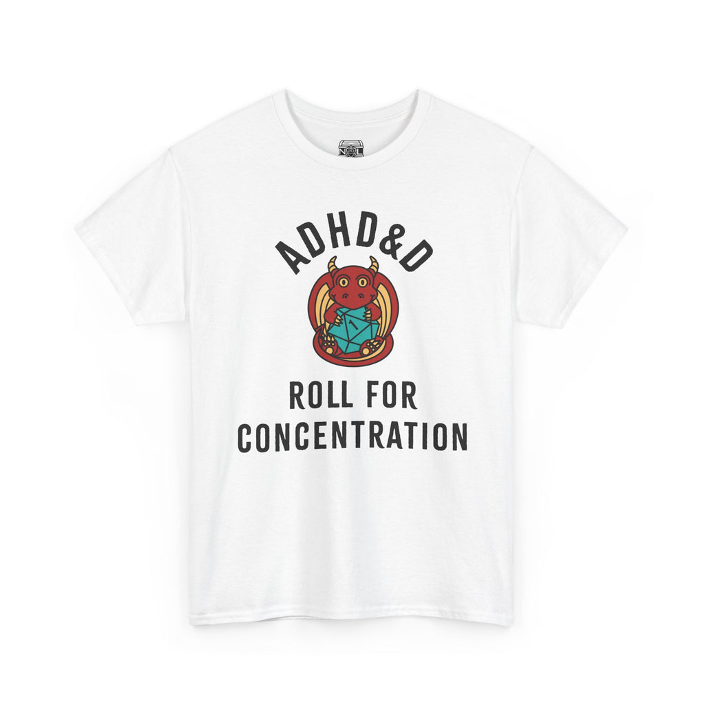 T-Shirt — ADHD&D ‘Roll for Concentration’ Dice Graphic Tee