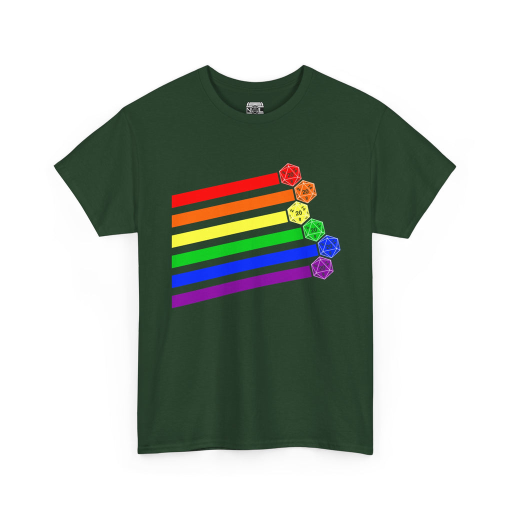 Rainbow D20 RPG Tee — Pride Gaming T‑Shirt