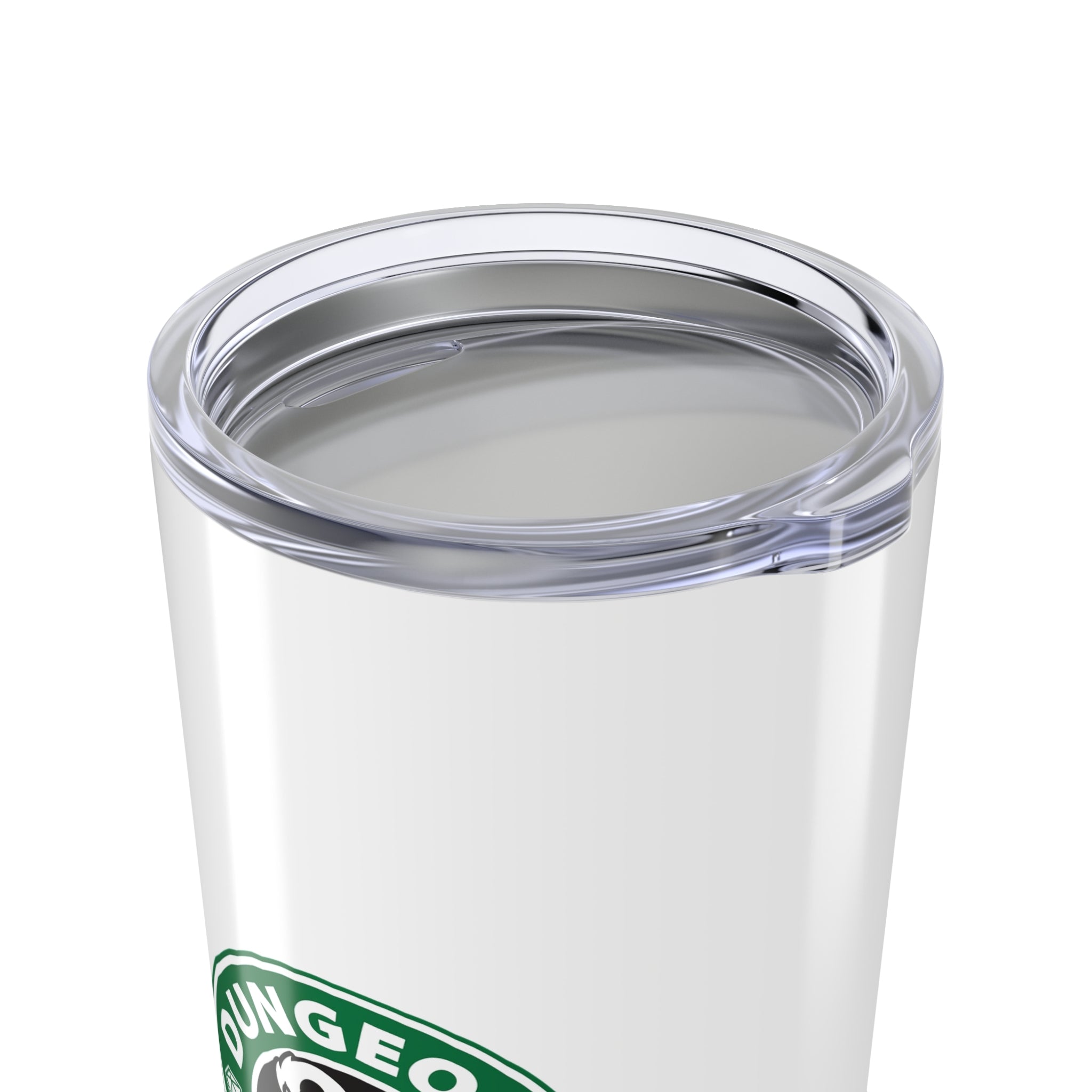 20oz Stainless Tumbler with Green Circular Logo — Insulated Travel Cup