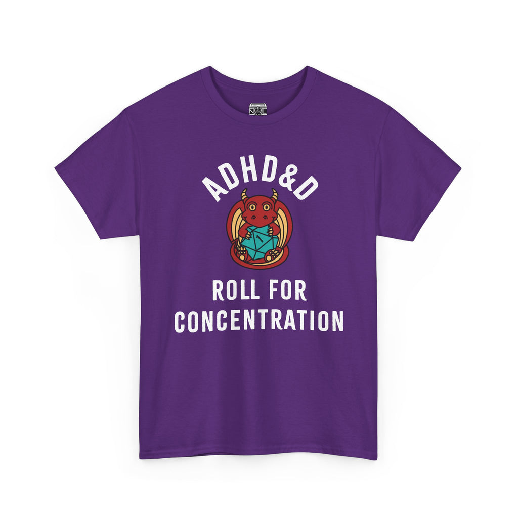 T-Shirt — ADHD&D ‘Roll for Concentration’ Dice Graphic Tee