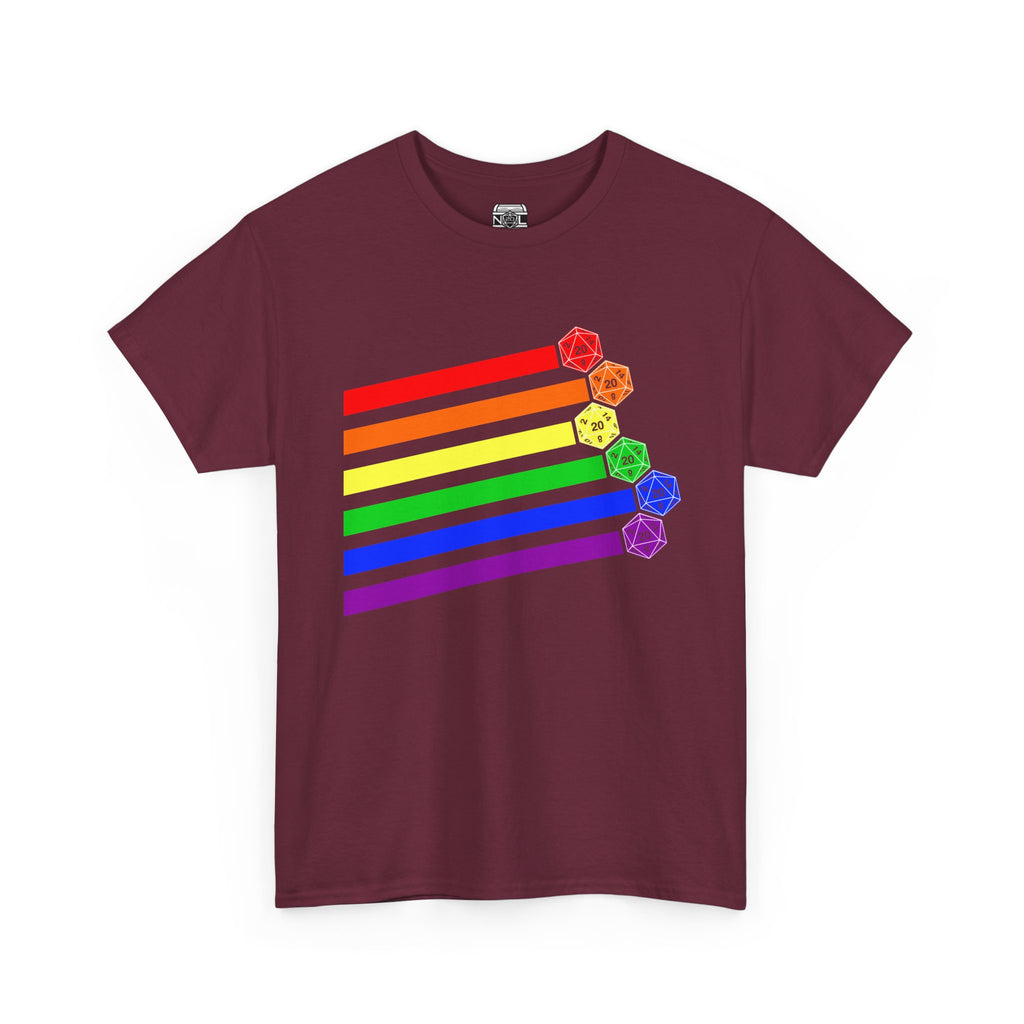 Rainbow D20 RPG Tee — Pride Gaming T‑Shirt