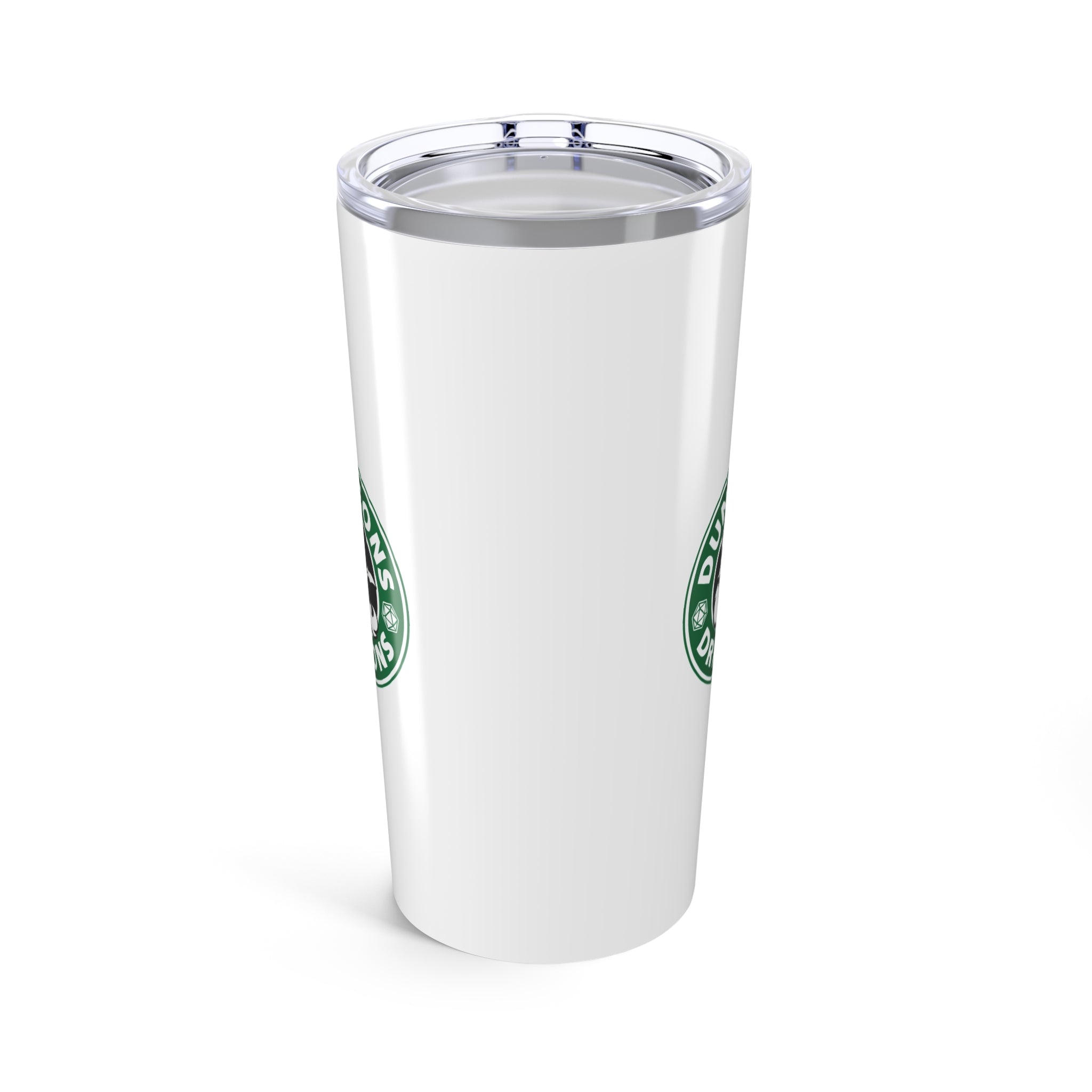 20oz Stainless Tumbler with Green Circular Logo — Insulated Travel Cup