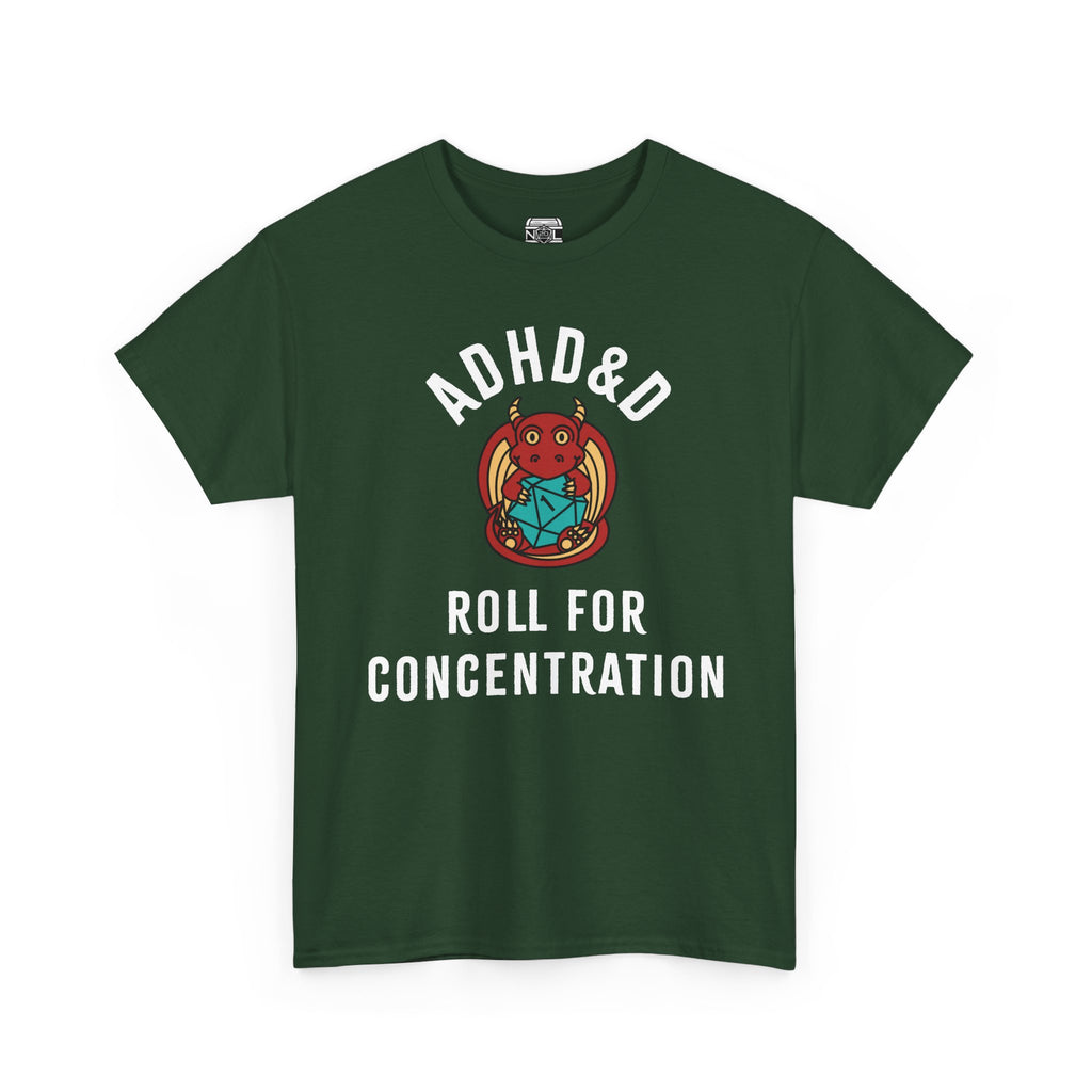 T-Shirt — ADHD&D ‘Roll for Concentration’ Dice Graphic Tee