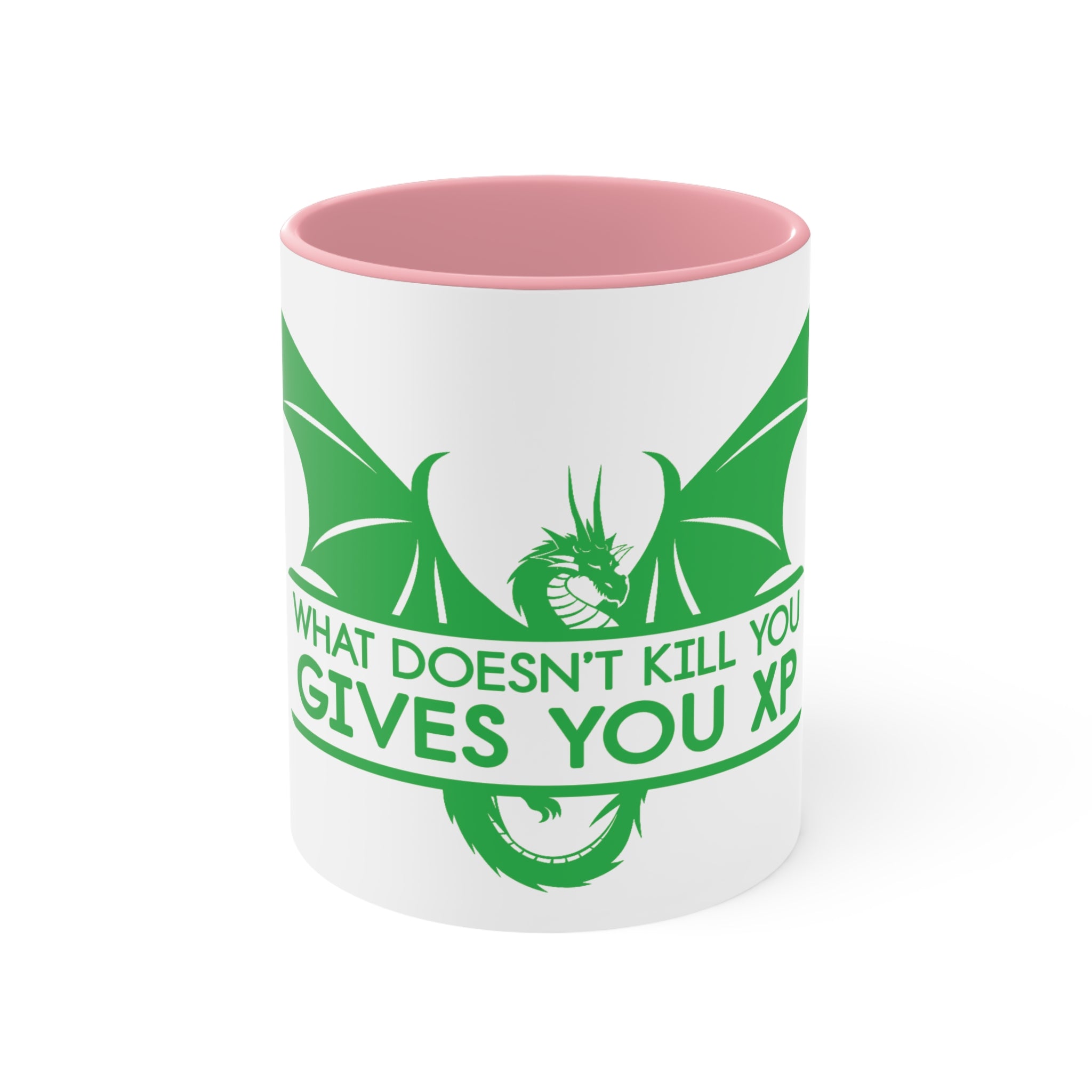 Accent Mug — 'What Doesn’t Kill You Gives You XP' Dragon Gamer Coffee Cup